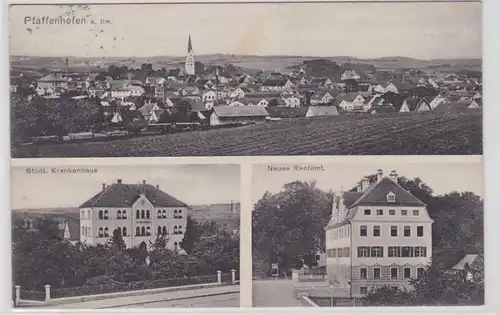 92306 Mehrbild Feldpost AK Pfaffenhoffen - Städt. Krankenhaus & Rentamt 1916