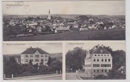 92306 Multi-phot post AK Pfaffenhoffen - Städt. Hôpital & Rentamt 1916