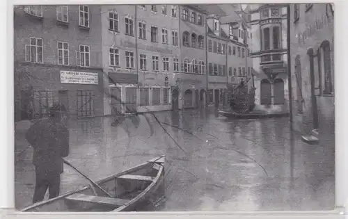 92036 Ak Nürnberg 'Obstmarkt' bei der Hochwasser Katastrophe 1909