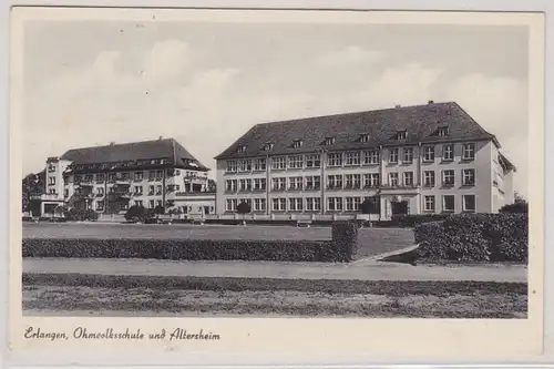 88636 Ak Erlangen Ohmvolksschule und Altersheim 1954