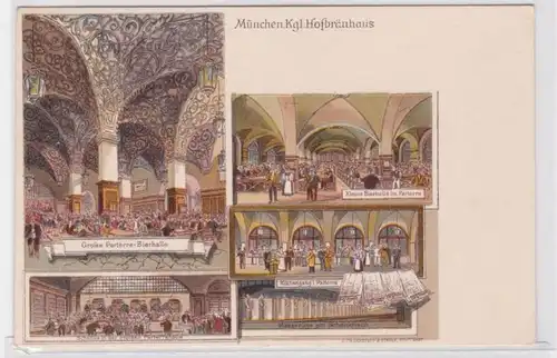 86240 Multi-image Ak Munich Hofbräuhaus royal vers 1900