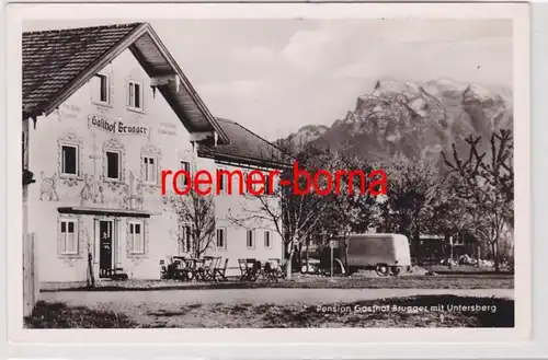 84985 Ak Feldkirchen Pension Gasthof Brugger avec Untersberg vers 1940