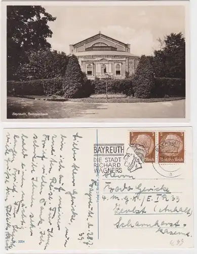 82595 Ak Bayreuth Festspielhaus mit Sonderstempel 1939