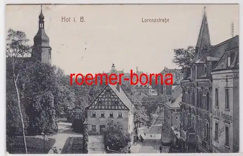 82499 Ak Hof in Bayern Lorenzstraße mit Weinhandlung 1916