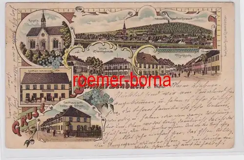 82080 Ak Lithographie Gruß aus Schwarzenbach Gasthaus usw. 1903