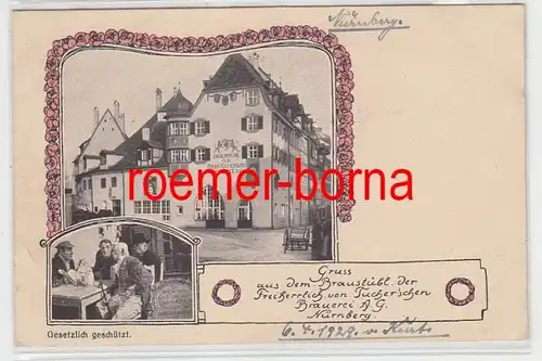 75757 Ak Gruss du Braustrübl d. Tucher's Brasserie Nuremberg 1929