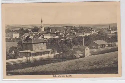 75481 Poste de terrain AK Pfaffenhoffen à l'Ilm - Vue totale avec l église 1915