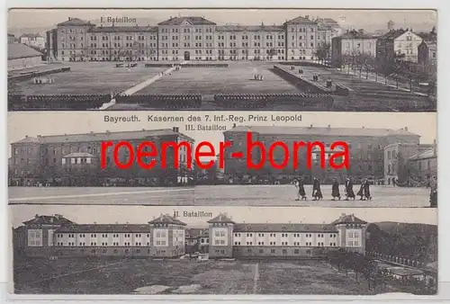 69407 Multi-image Ak Bayreuth Casernes 7. Inf.-Reg. Prince Leopold vers 1910