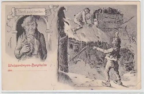 68765 Humour Ak Weissenbrunn Bergheim 'Le coupe-feu' vers 1900