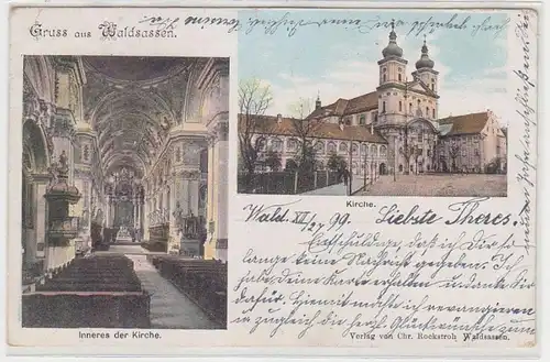 68670 Multi-image Ak Salutation de Waldsassen Eglise et intérieur 1899