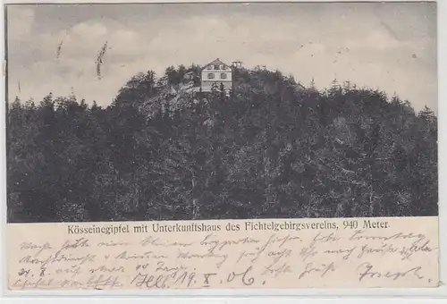 67964 Ak Kösseinegipfel mit Unterkunftshaus des Fichtelgebirgsvereins 1906