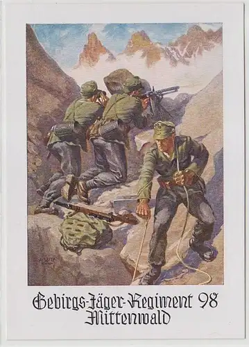 67272 Propaganda Ak Montagne chasseur régiment 98 forêt centrale vers 1940