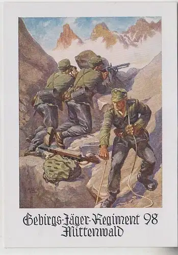 67269 Propaganda Ak Montagne chasseur régiment 98 forêt centrale vers 1940