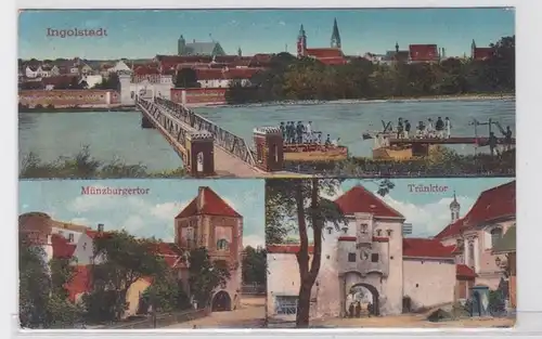 63560 Feldpost AK Ingolstadt - Panorama, Münzburgtor & Afnertor 1915