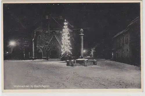 47654 Photo Ak Noël en vert évêque sous la neige vers 1940