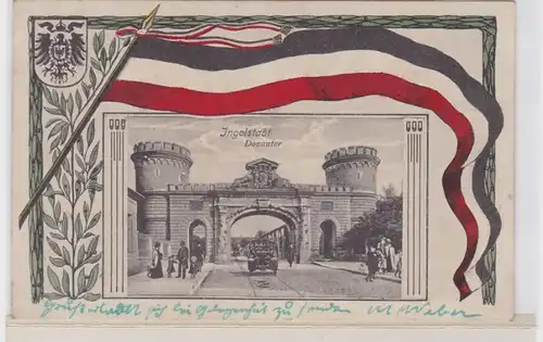 09486 Patriotika Passepartout Feldpost AK Ingolstadt - Donautor 1917