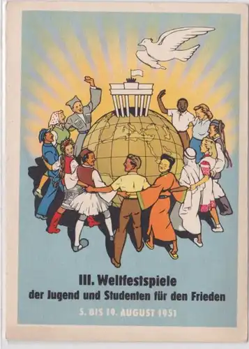 93562 Ak III.Welfestspiele der Jugend und Studenten für den Frieden Berlin 1951