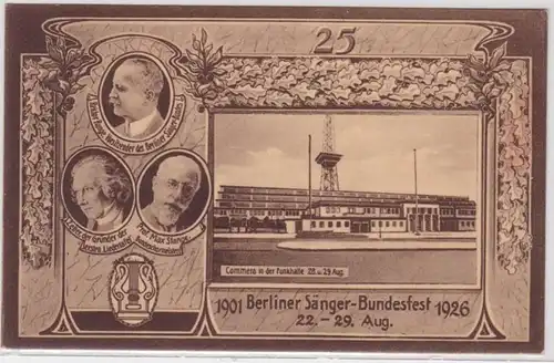 91964 Ak 25 Jahre Berliner Sänger Bundesfest 1901-1926