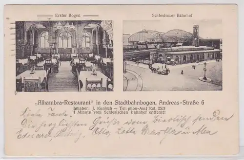 89460 Ak Berlin 'Alhambra Restaurant' in den Stadtbahnbogen 1919