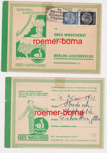 86147 Postkarte Fa. ERES-Wäscherei R. Schenk Berlin-Lichterfelde 1941