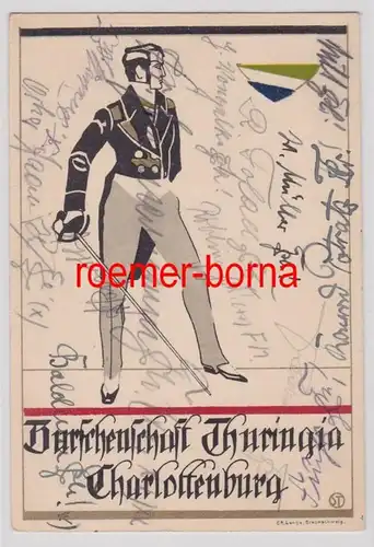 85694 Studentika Ak Burschenschaft Thuringia Charlottenburg 1929