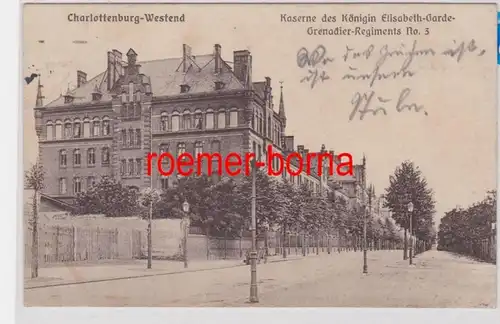 85304 Ak Charlottenburg Westend Caserne Garde Grenadier Régiment n°3, 1915