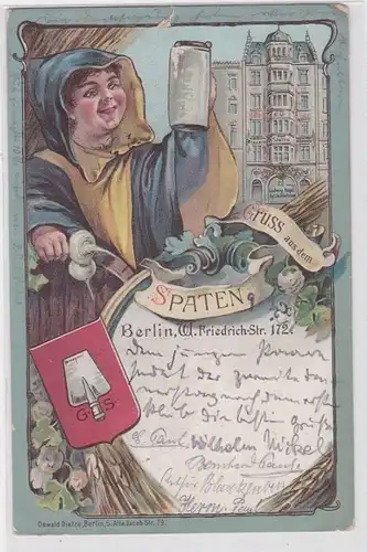 24348 Bier Ak Gruß aus dem Spaten Berlin Friedrichstraße 172, 1905