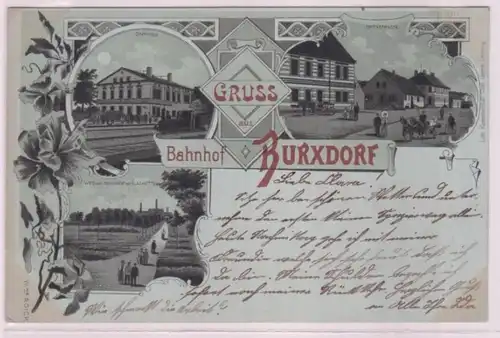 94166 Carte de la Lune Salutation de Gare de Burxdorf 1899