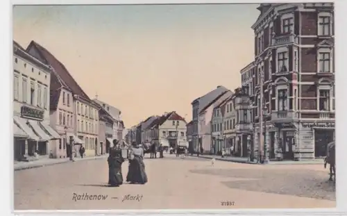 93883 Ak Rathenow Markt 1919