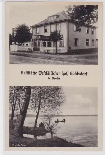 91961 AK Göhlsdorf bei Werder - Gastät Westfälischer Hof, Colpin See 1954