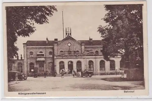 88560 Ak Königswusterhausen Gare avec des voitures avant 1930