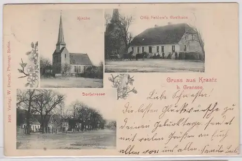 73367 Mehrbild Ak Gruß aus Kraatz bei Gransee Gasthaus usw. 1905