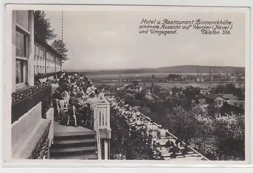 68677 Ak Hotel & Restaurant Bismarckhöhe Aussicht auf Werder 1936