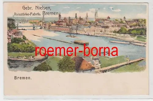 75637 Ak Lithografie Bremen Gebr. Nielsen Reisstärke-Fabrik um 1900