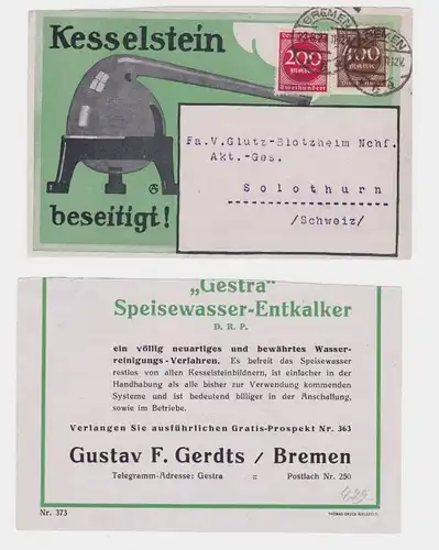 49268 Publicité Carte postale Fa. G. F. Gerdts Bremen Gestra Water Wassen Dekkeler 1923