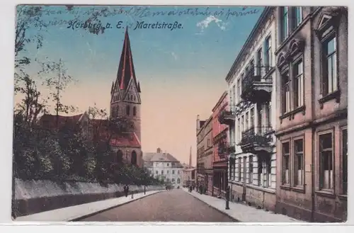 91939 AK Harburg an der Elbe - Maretstraße, Straßenansicht mit Kirche 1926