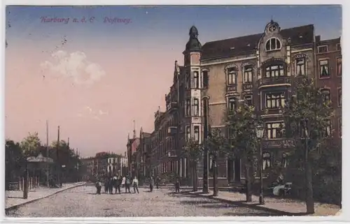 87021 AK Harburg an der Elbe - Blick auf den Postweg 1926