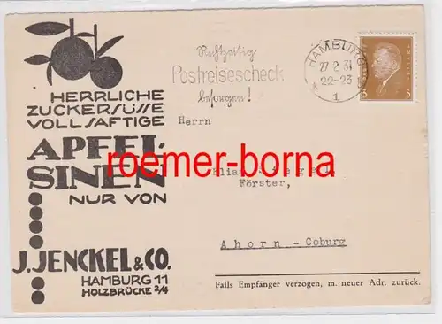 85933 Reklame Postkarte Fa. J. Jenkel Hamburg Apfelsinen 1931