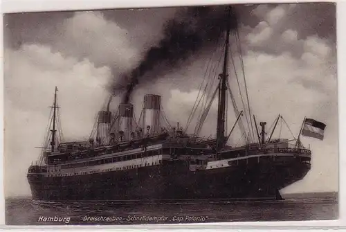 68114 Ak Hambourg Trois vis à vapeur rapide 'Cap Polonia' vers 1925