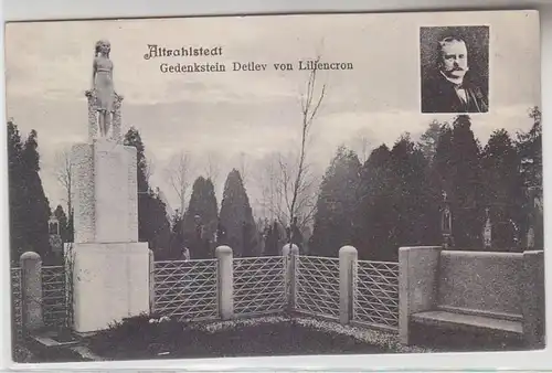 67050 Ak Altrahlstedt Gedenkstein Detlev von Liliencron 1912