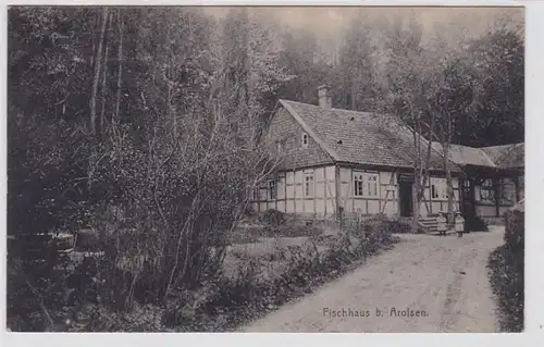 87409 Feldpost AK Fischhaus près d'Arolsen - Cabane dans les bois 1916