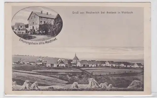 78566 Feldpost AK Salutation de Neuberich près d'Arolsen à Waldeck - Maison de loisirs 1916