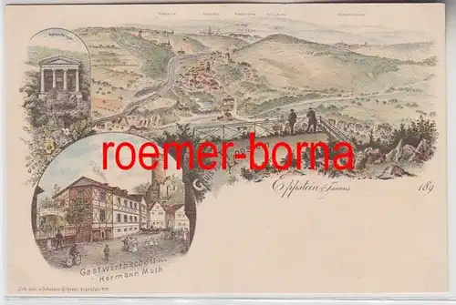 74111 Ak Lithographie Gruss d'Eppstein i. Taunus Gastauswirtschaft Muth vers 1900