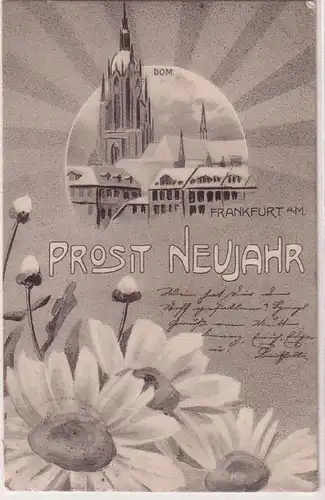 67953 Prosit Neujahrs Ak Frankfurt am Main Dom 1903
