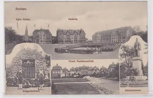 54226 Feldpost AK Arolsen - église, caserne, château de résidence & monuments 1917
