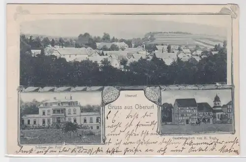 28329 Mehrbild Ak Gruß aus Oberurff Gastwirtschaft und Schloß 1906
