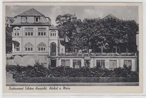 14974 Ak Höchst am Main Restaurant Schöne Aussicht 1942