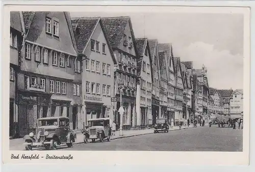 07110 Ak Bad Hersfeld Breitestrasse mit Geschäften um 1940