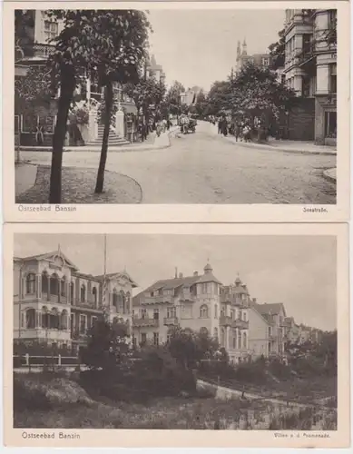 96100/2 Ak Ostseebad Bansin Promenade, Seestrasse um 1930