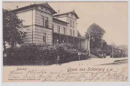 87603 Ak Salutation de Schönberg à Mecklembourg Gare 1901